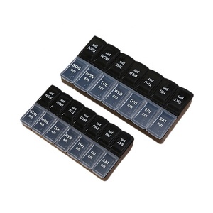 Boîte à pilules hebdomadaire multicolore en PP de qualité alimentaire, grande capacité, résistante aux enfants, pour le matin et le soir, vente en gros - Product Image 5