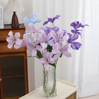 Großhandel Langlebige 5-Köpfige Gloriosa-Lilien-Sprühblüten Realistische Künstliche Blumenarrangements für Hochzeiten und Partys Dekorative Kunstblumen