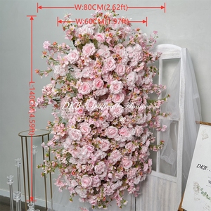 <b>Outdoor</b> Events Party flower background nuetral Artificial Silk Flower <b>Table</b> Runner wedding backdrop decoration - Product Image 6