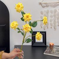 H33 6 Kunstmatige Rozen Kunstbloemen Creatieve Bloemdecoratie Raamdecoratie Fotografie Props voor Binnen Kerstdecoratie