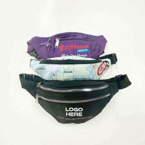 Sac banane personnalisé avec logo, broderie multicolore en polyester, ceinture réglable et fermeture éclair – Grande Vente - Product Image 1