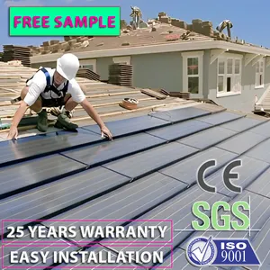 Top Energy Low Cost BIPV Solar Roof Tiles Shingles Stone Coated Metal Shingle Integrated with Photovoltaic Panels