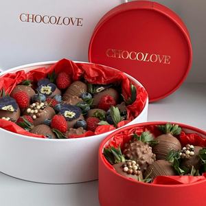 Caja de Regalo Redonda de Cartón con Forma de Cilindro y Logotipo Personalizado de Grado Alimenticio para Chocolates con Tapa - Product Image 5