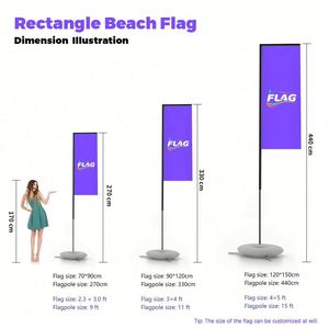 Promotion : Drapeau de plage personnalisé avec logo pour salon de coiffure, bannière publicitaire extérieure, support de poteau volant avec base à eau en polyester - Product Image 5