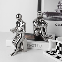 Ornements de lecture en céramique en forme de tête, décoration d'intérieur, pince à livre de bureau, artisanat décoratif pour la maison