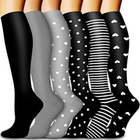 Chaussettes de compression athlétiques pour hommes, femmes et garçons, 15-20 mmHg, pour varices, infirmières, Noël, course à pied, sport, chaussettes hautes jusqu'au genou