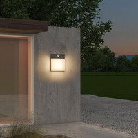 Lampe murale extérieure carrée en aluminium avec détecteur de mouvement, étanche IP-65, LED pour escaliers, balcons, couloirs, patios, jardins, moderne