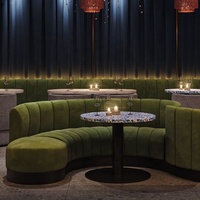 Chinesisches Hotel Modern Curved Halbkreis Runde Luxus Samt Leder Granit Marmor Coffee Shop Restaurant Tisch möbel Sofa