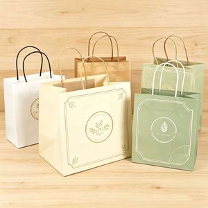 Sac en papier kraft recyclable à fond plat carré, impression écologique personnalisée pour l'emballage alimentaire des délicatesses et des restaurants - Product Image 1