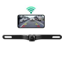 Caméra de recul sans fil HD pour plaque d'immatriculation, étanche et avec vision nocturne, pour vue avant/arrière sur smartphones et tablettes