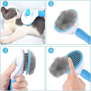 Self-cleaning loose hair <b>brush</b>, cat and dog hair removal tool, specially designed for cleaning long-haired <b>pet</b> cats, one-click - Product Image 2