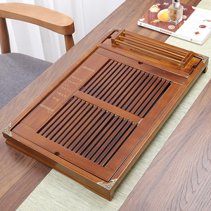 Postman Solid Wood <b>Tea</b> Tray With Drainage Drawer Type Traditional Style <b>Tea</b> Table For <b>Tea</b> <b>Set</b> - Product Image 1