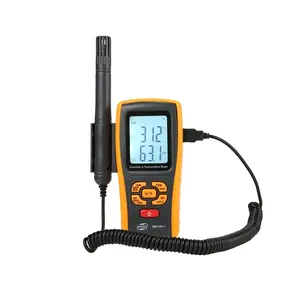 Medidor de humedad y temperatura digital, retroiluminación LCD GM1361 con indicador de batería baja