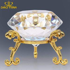 Guangzhou Factory Hotselling K9 Crystal Glass Diamond Paper Weight 7 Colors Custom With Stand Couple Souvenir Gift DT-dmm80