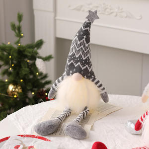 Père Noël Ornements De Noël Avec <span class=keywords><strong>Des</strong></span> Lumières Rougeoyantes Sans Visage Vieil Homme Poupée Forêt Nain Gobelin Dolled Lumières De Noël Dec - Product Image 2