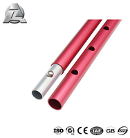 Perche télescopique en aluminium 7001 series, avec verrouillage de bouton à ressort