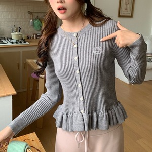 Korean Sweet Aging Embroidered <strong>Black</strong> Fungal Lace Knitted Sweater for Women, New Sweater Shows <strong>Thin</strong> and Versatile Style <strong>Cardigan</strong> - Product Image 2