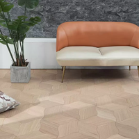 Plancher composite en bois massif multicouche à motif de feuille de lotus irrégulier, style 80, personnalisé, grand format