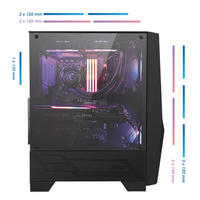 Boîtier pour ordinateur portable MSI MAG FORGE 100R, moyenne tour de pc avec ARGB 120mm, ventilateur, compatible avec ATX, micro-atx/Mini ITX