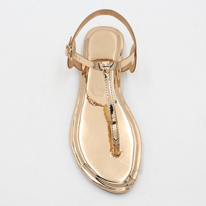 Diseno de moda simple al por mayor Zapatillas personalizadas traspirabili logotipo de oro sandalias flip-flop de dama - Product Image 4