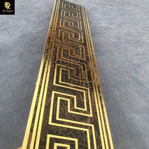 Spingletile Foshan Building Materials Black Wood Grain Border Floor Design <strong>Patterned</strong> Porcelain Golden Matte Ceramic Border <strong>Tile</strong>