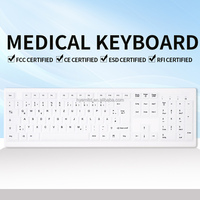 Nouveau clavier médical étanche à membrane en caoutchouc avec interface USB 3.0, taille standard, double mode, programmable, pour applications de bureau