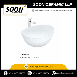 Lavabo de Cerámica de Alta Calidad Soon, Modelo Mini Toro, 355x255x120mm, 9L, Moderno, de Travertino, para Instalar en la Encimera de la Cocina - Product Image 6