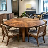 Table à manger en bois massif de style français moderne de luxe Oehome, ensemble de chaises à dossier en rotin naturel tressé, design personnalisé pour appartement
