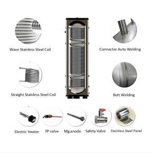 Réservoir tampon d'eau avec chauffage <span class=keywords><strong>à</strong></span> spirales pour chauffage au sol <span class=keywords><strong>par</strong></span> <span class=keywords><strong>pompe</strong></span> <span class=keywords><strong>à</strong></span> <span class=keywords><strong>chaleur</strong></span> ou <span class=keywords><strong>chaudière</strong></span> <span class=keywords><strong>à</strong></span> <span class=keywords><strong>gaz</strong></span> ou solaire 100L 150L 200L 300L 500L - Product Image 5