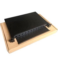 Kotak Rak Geser ODF 19'' 1U untuk Panel Patch Fiber Optik SC 8 12 24 48 Port, Kotak Terminal Distribusi