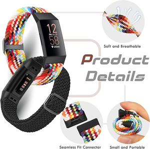 Bracelet de remplacement élastique réglable en nylon souple pour Fitbit Charge 4 sangles/Fitbit Charge <span class=keywords><strong>3</strong></span> sangles - Product Image 4