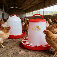 Seau d'alimentation automatique pour poulets en plastique, à gravité, avec base anti-basculement, fournitures d'élevage avicole, directement de l'usine