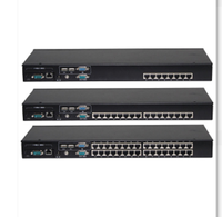 Commutateur KVM IP combiné 8 ports/16 ports DB-15, prise en charge USB + VGA, console locale, touches de raccourci OSD, tiroir KVM IP, montage en rack 1U, en stock