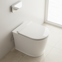 Brevet moderne salle de bain au sol blanc céramique cuvette WC ensemble