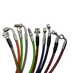 Slang Roestvrij staal gevlochten motorfiets hydraulische remslang Nylon / PTFE koppelingsolieleiding Crossmotor modificatiepijp - Product Image 4