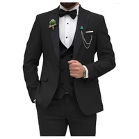 Ensemble de costume d'affaires trois pièces pour hommes, coupe ajustée, formel, simple boutonnage, orné de perles, pour réunions et mariages, pour le commerce extérieur