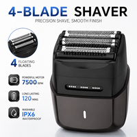 Rasoir électrique à lames mobiles MRY Professional 4 lames 7500 tr/min haute vitesse étanche IPX6 pour hommes, idéal pour les voyages avec charge rapide Type-C