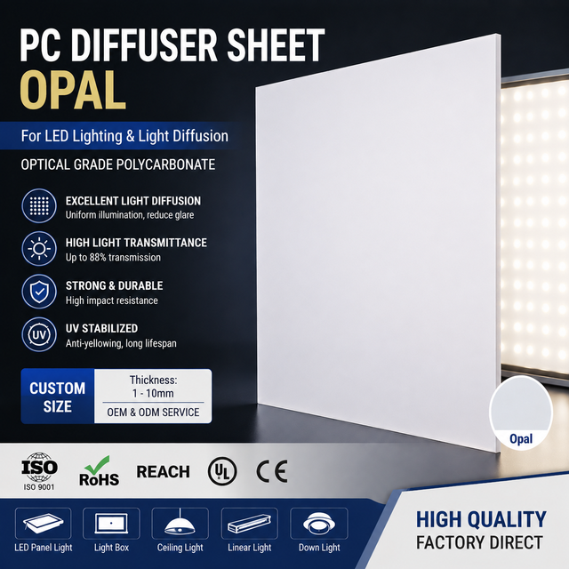 Wholesale Polycarbonate Light Diffuser Sheet Opal Frosted PC Diffusion Board Bulk Order Factory Direct Supply