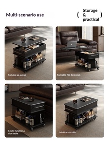 Lift Top Coffee <strong>Table</strong> Movable Coffee <strong>Table</strong> With Wheels Light Luxury Mobile Console Wheels <strong>Side</strong> <strong>Table</strong> Lifting <strong>Sofa</strong> Living Room - Product Image 6