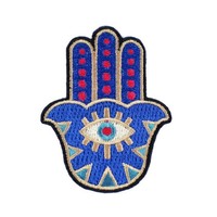 Patch brodé Main de Hamsa et Œil protecteur, Applique amulette porte-bonheur bohème pour veste, chapeau, sac à dos, vêtements ethniques spirituels