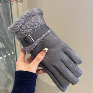 Landaccessory aksesuar kış bayanlar sevimli yay artı polar kalınlaşmış sıcak dokunmatik ekran moda eldiven - Product Image 4