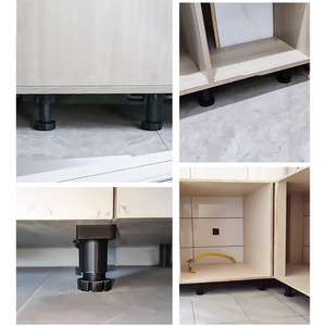 أرجل سرير قابلة للتعديل عالية الجودة، أرجل بلاستيكية تلسكوبية تتحمل وزن 60 كجم، دعامات سرير بلاستيكية باللون الأسود الغير لامع، أرجل أثاث - Product Image 3