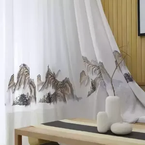 Innermor Ready-Made Brodé Montagnes Fenêtre Tulle Rideau Sheer pour Salon Chambre Cuisine Utilisation - Product Image 5