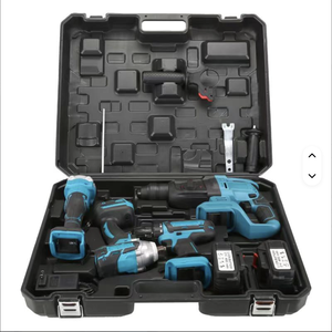 16-teiliges Akku-Werkzeug-Kombiset OEM Großhandel Bürstenloser Winkelschleifer Schraubenschlüssel Bohrmaschinen-<span class=keywords><strong>Set</strong></span> für Werkstätten - Product Image 4