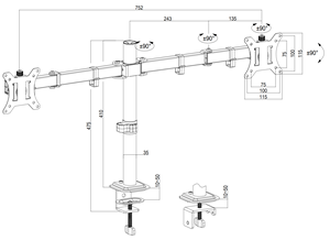 New Arrival có thể điều chỉnh màn hình Dual PC màn hình cánh tay - Product Image 3
