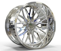 Jantes forgées en alliage poli à design à rebord profond 22x12 22x14 24x12 24x14 26x14 30x16 pour F-150 Tundra RAM Silverado Tacoma