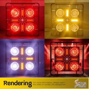 Projecteur matriciel LED RGBA 350W, 4x50W COB RGB, 4x40W Amber <span class=keywords><strong>DMX</strong></span> pour scène, concerts et événements - Product Image 4