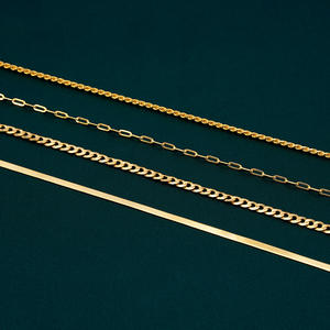 Ensemble de colliers pour femmes, bijoux fins, argent sterling 925, plaqué or 18 carats, chaîne cubaine, chaîne en corde, chaîne en os de poisson, collier ras du cou personnalisé - Product Image 6