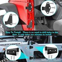Kit de 16 vis en acier noir mat avec bagues Dacromet pour charnières de portières (4 portes) pour Jeep Wrangler JK Rubicon Sahara 2007-2018