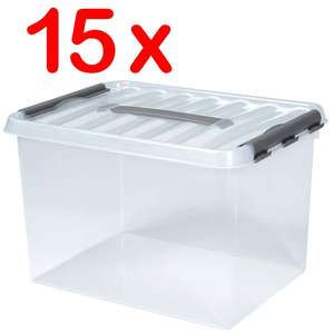 Etagenwagen avec 5 niveaux 1050x500x1880mm 4 roulettes pivotantes 2 avec frein équipé de 15 Clipboxen 22L capacité Shopping Trolley - Product Image 3